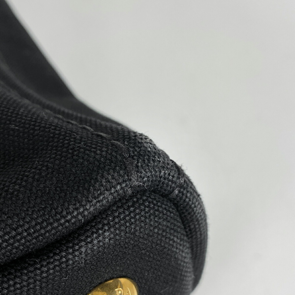 Prada Canapa Tote Shoulder Bag Handbag Canvas Nero Black - Picture 3 of 7